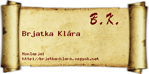 Brjatka Klára névjegykártya